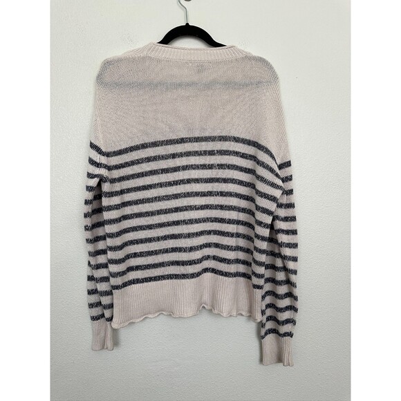J.Crew Relaxed Linen Blend Striped Knit Sweater Nautical Fishermen Women's Large - Picture 6 of 8